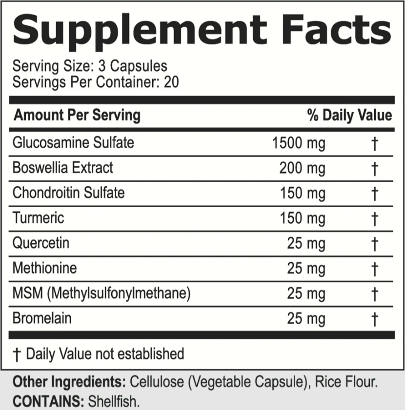 ExaFlex Supplement Facts